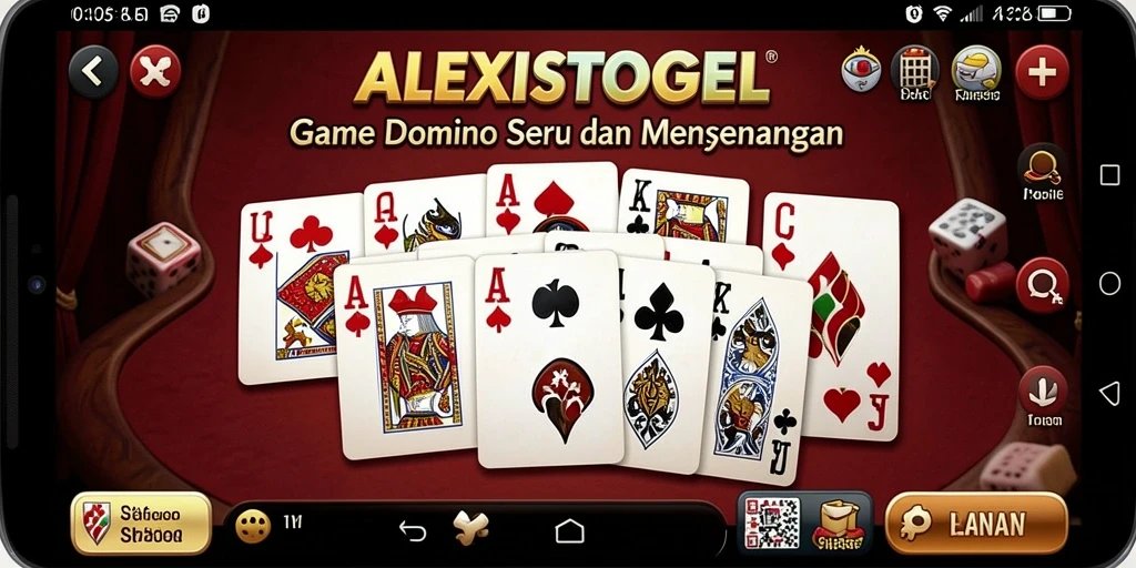 Tampilan gameplay menarik ALEXISTOGEL saat bermain Domino.