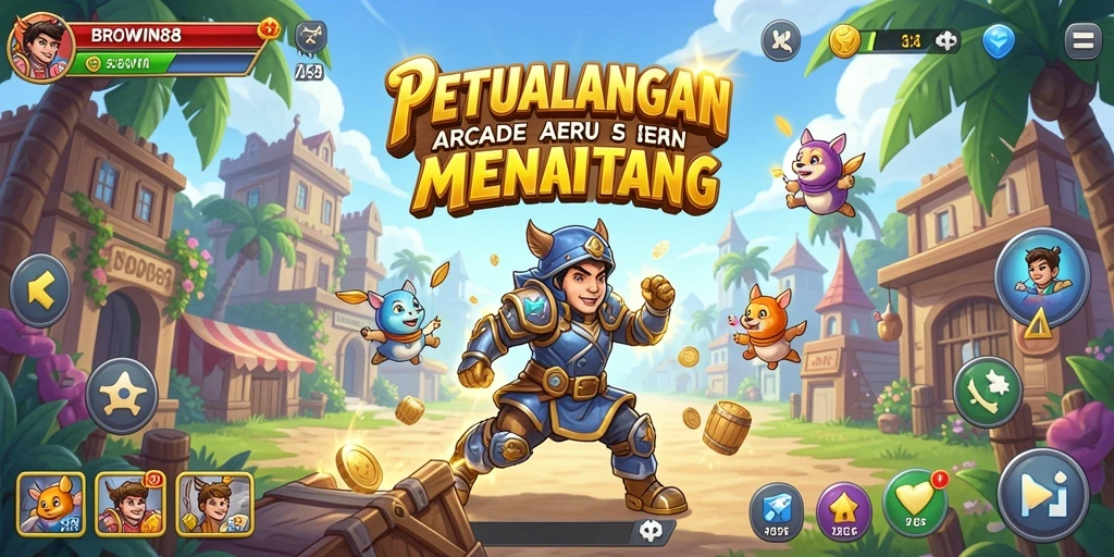 Tampilan gameplay seru dari BROWIN88 dengan berbagai level menantang.