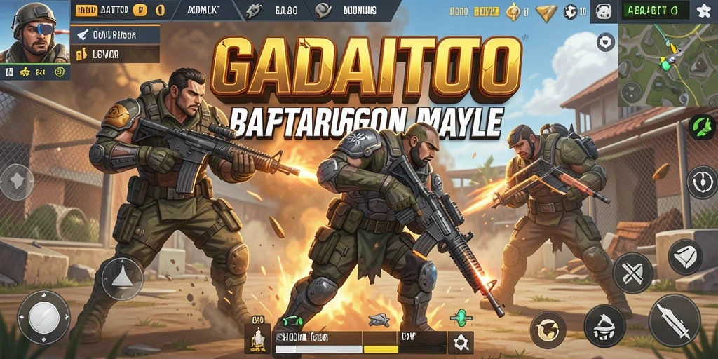 Screenshot GADAITOTO menunjukkan aksi pertempuran di medan Battle Royale.