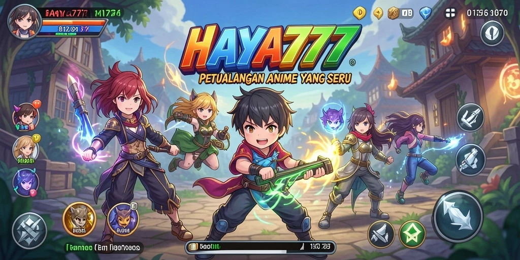 Tangkapan layar utama HAYA777 menampilkan karakter anime yang sangat detail dan menarik.