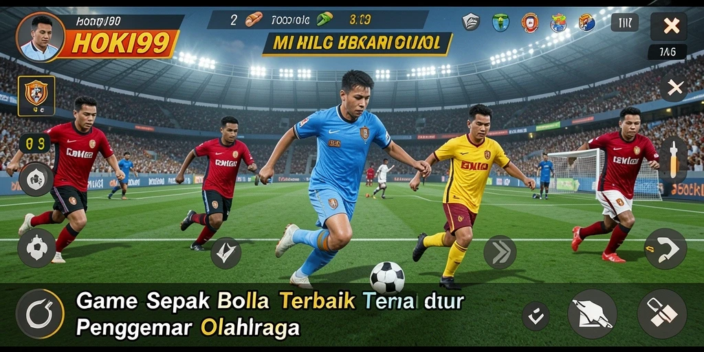 Tampilan gameplay sepak bola yang mendebarkan dalam HOKI99.