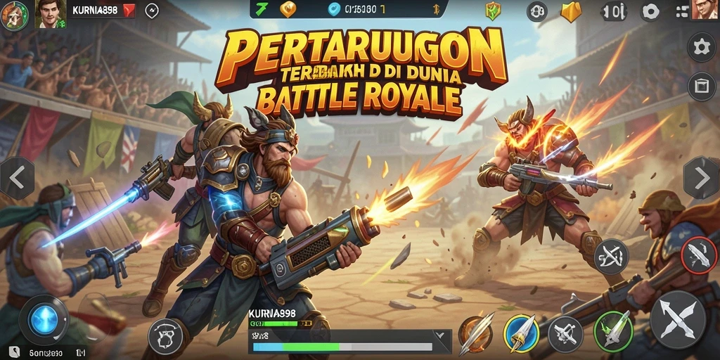 Tampilan gameplay seru KURNIA898 di arena Battle Royale