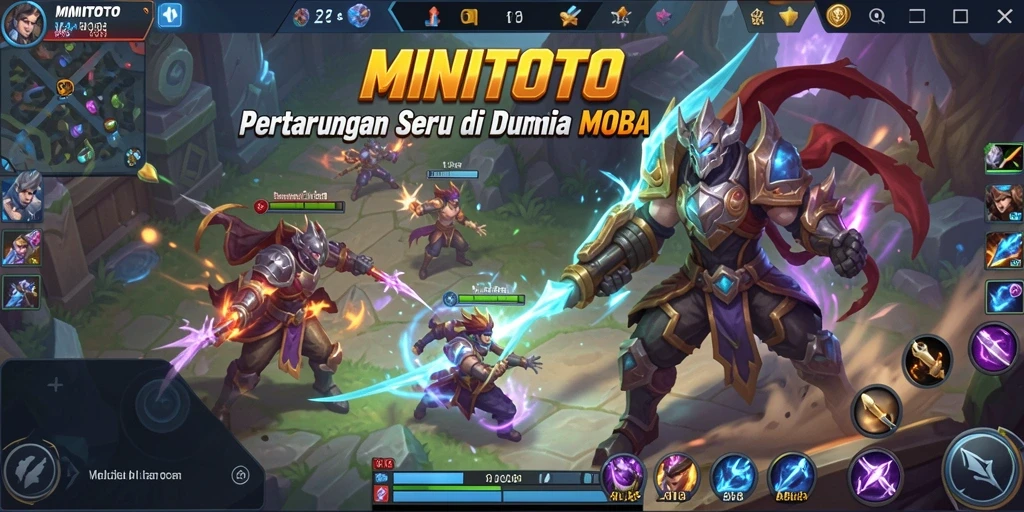 Tangkapan layar gameplay seru di dunia MOBA MINITOTO.