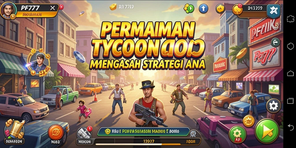 Screenshot utama menampilkan gameplay Tycoon PF777 yang seru dan mendebarkan.