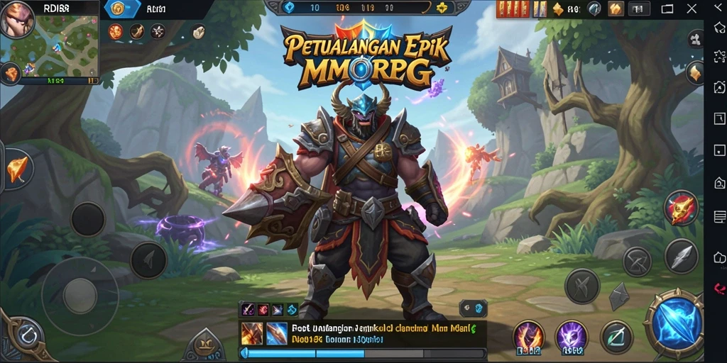 Screenshot dari gameplay RDI88 yang menunjukkan pertempuran epik antara karakter pemain.