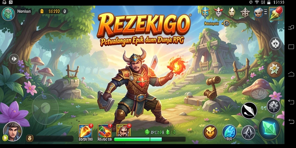 Tampilan gameplay seru dari REZEKIGO yang menampilkan aksi RPG.