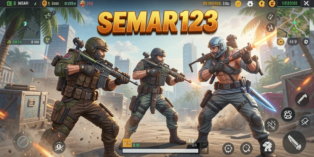 Gameplay SEMAR123 dengan aksi Battle Royale yang mendebarkan.