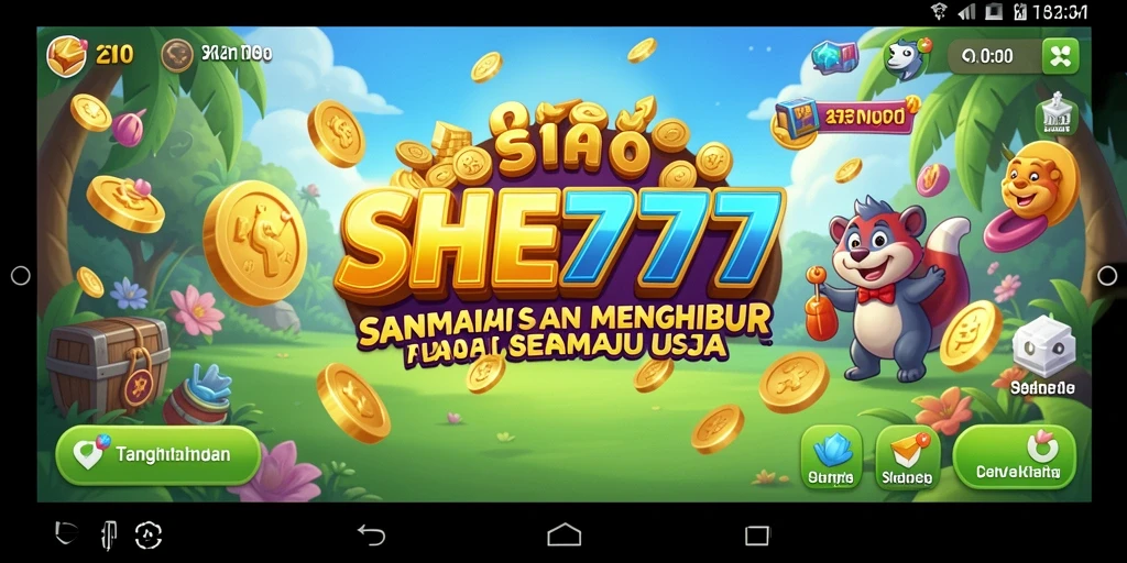 Tampilan gameplay menarik dari SHE777 yang penuh warna.